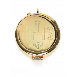 Church pyx in brass with IHS inscription
