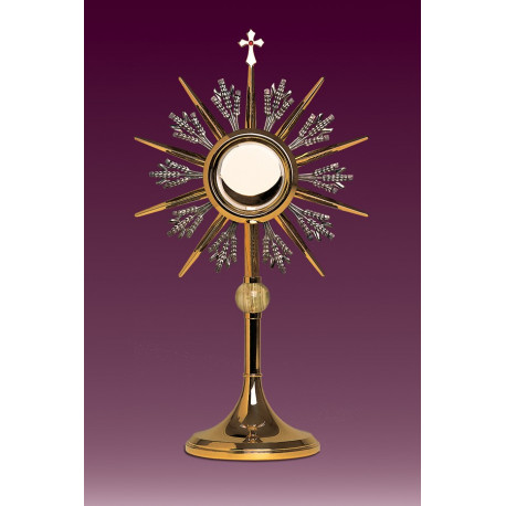 Monstrance with natural stone in nodus