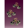 Quadruple bell, gold handle, nickel-plated scales