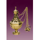 Thurible - incense burner, Gothic, shiny brass