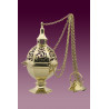 Thurible - incense burner, neo-Gothic, shiny brass
