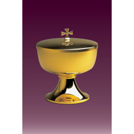 Communion ciborium, gold-plated, brass