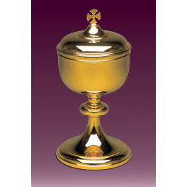 Brass ciborium, gold-plated