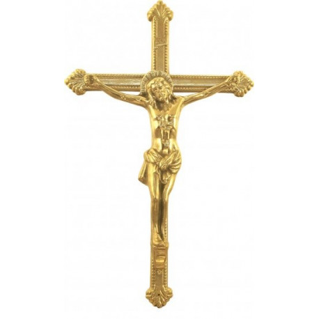 BRASS CROSS WITH A STRIPED BAND