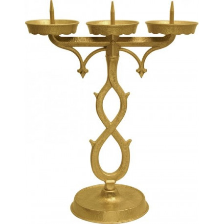 BRASS THREE-ARM CANDLESTICK (25)