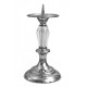 CHROME-PLATED BRASS CANDLE HOLDER WITH CRYSTAL