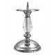 CHROME-PLATED BRASS CANDLEHOLDER WITH CRYSTAL