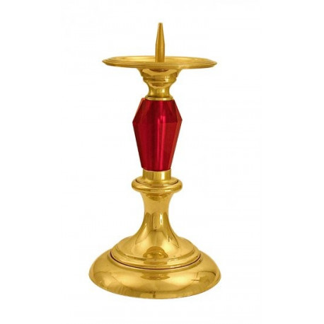 BRASS CANDLESTICK WITH CRYSTAL