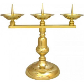 THREE ARM BRASS CANDLEHOLDER