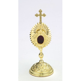 Oval capsule reliquary, brass - 17 cm (6.7 inches)