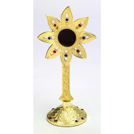 Gemstone reliquary, gold-plated - 23 cm (9.1 inches)