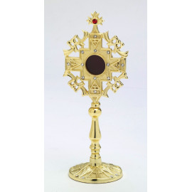Gemstone reliquary, gold-plated - 24 cm (9.4 inches)