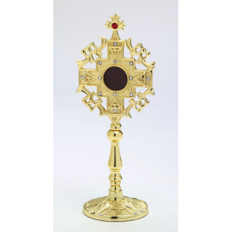 Gemstone reliquary, gold-plated - 24 cm (9.4 inches)