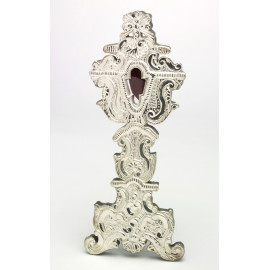Silver reliquary on wood - 40 cm (15.7 inches)