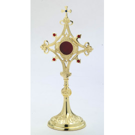 Gemstone reliquary, gold-plated - 30 cm (11.8 inches)