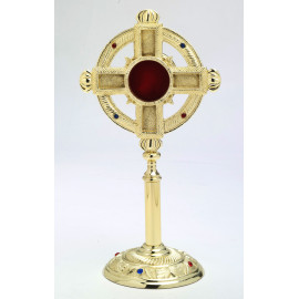 Gemstone reliquary, gold-plated - 32 cm (12.6 inches)