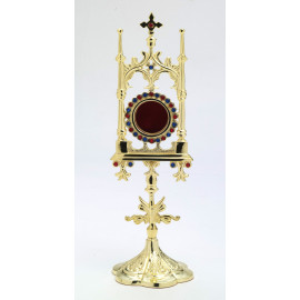 Gemstone reliquary, gold-plated - 31 cm (12.2 inches)