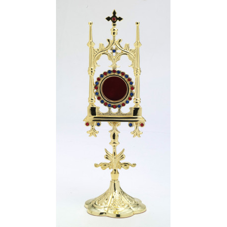 Gemstone reliquary, gold-plated - 31 cm (12.2 inches)