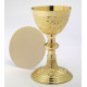 Gemstone chalice + paten, gold-plated - 22 cm (8.7 inches)