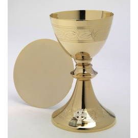 Chalice with paten (cross) - 20 cm (7.9 inches)