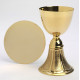 Chalice + paten, gold-plated - 18.5 cm (7.3 inches)