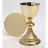 Chalice + paten, gold-plated - 18.5 cm (7.3 inches)