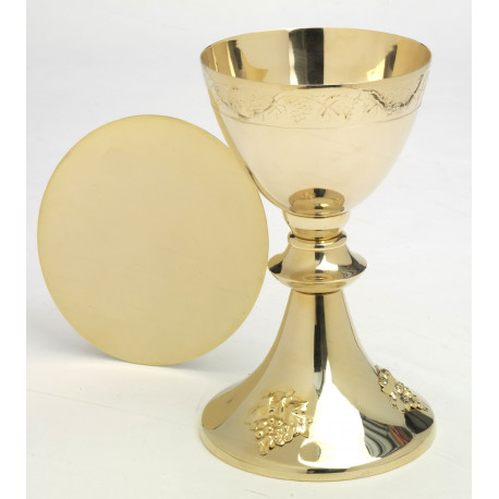 Chalice + paten (grapes) - 20 cm (7.9 inches)