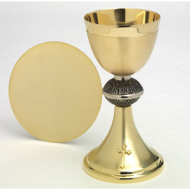 Chalice with beautiful ring + paten - 20 cm (7.9 inches)