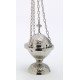 Nickel-plated brass thurible 18 cm (7.1 inches) high