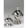 Thurible + boat + spoon - silver-colored set