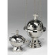 Thurible + boat + spoon - silver-colored set