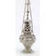 Brass thurible, nickel-plated, cast - 30 cm (11.8 inches)