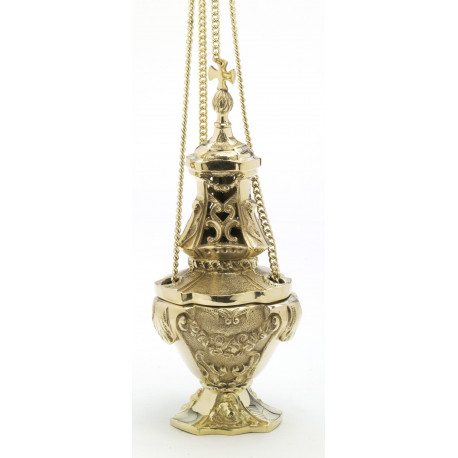 Brass thurible, cast - 30 cm (11.8 inches)