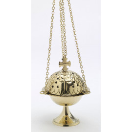 Brass thurible, gold color - 16 cm (6.3 inches)