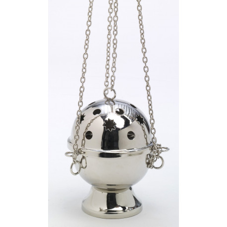 Nickel-plated thurible - 15 cm (5.9 inches)