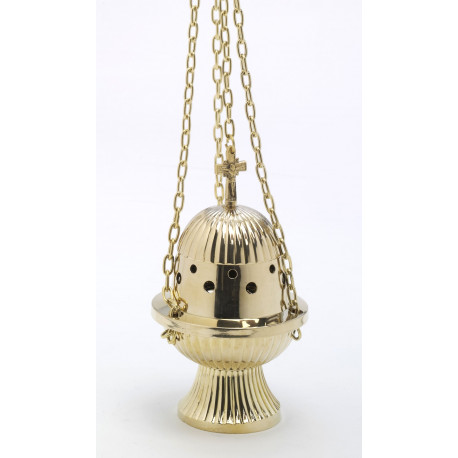 Set of gold thurible + boat