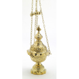 Brass thurible, decorated - 25 cm (9.8 inches)
