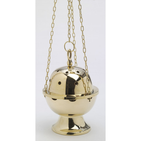 Set of gold thurible + boat (7)