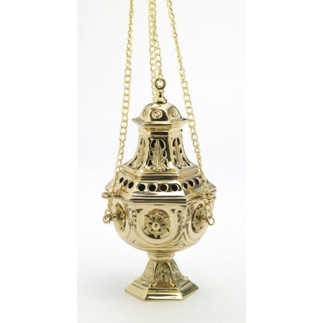 Solid brass thurible - 27 cm (10.6 inches)