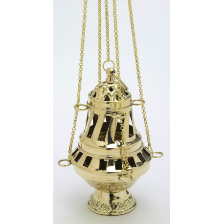 Brass thurible with steel coating - 16 cm (6.3 inches)