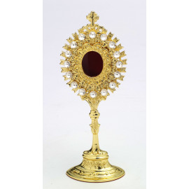 Gemstone reliquary, gold-plated - 20 cm (7.9 inches)