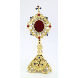 Gemstone reliquary, gold-plated - 23 cm (9.1 inches)