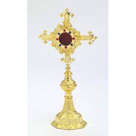 Gemstone reliquary, gold-plated - 27 cm (10.6 inches)