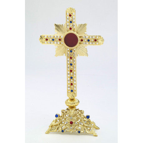 Gemstone reliquary, gold-plated - 28 cm (11 inches)
