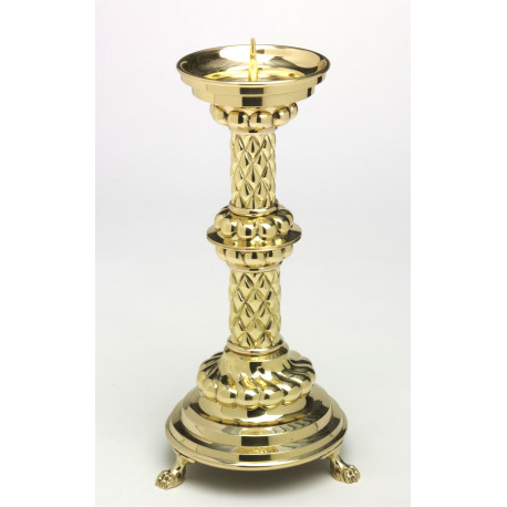 Solid brass altar candleholder - 36 cm (14.2 inches)