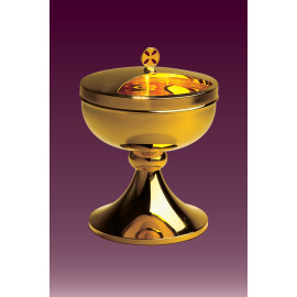 Gold field ciborium for communion, 21 cm (8.3 inches)