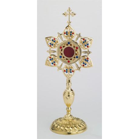 Reliquary - 39 cm (15.4 inches), with gemstones, gold-plated