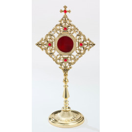 Reliquary - 32 cm (12.6 inches), with precious stones, gold-plated
