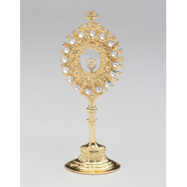 Reliquary - 20 cm (7.9 inches) with gemstones, gold-plated