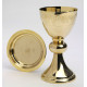 Grape engraved chalice + paten - 19 cm (7.5 inches)